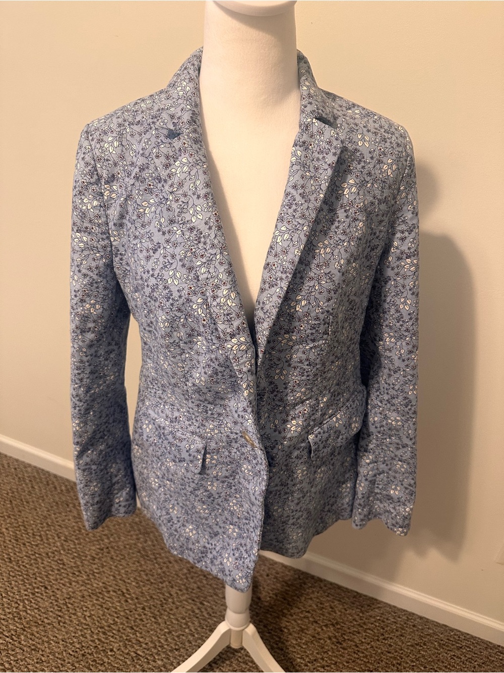 LOFT Disty Floral Print Single Button Blazer Size 4